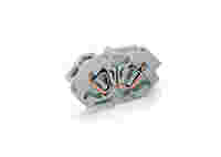 WAGO Through-panel terminal block; modular (middle); 1-pole; for plate thickness 1-4 mm; 7 mm wide; gray