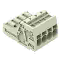 1-conductor male connector; Push-in CAGE CLAMP®; 10 mm²; Pin spacing 7.62 mm; 4-pole; 100% protected against mismating; 10,00 mm²; light gray