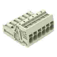 1-conductor male connector; Push-in CAGE CLAMP®; 10 mm²; Pin spacing 7.62 mm; 6-pole; 100% protected against mismating; 10,00 mm²; light gray