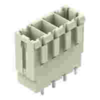 THT male header; 1.0 x 1.2 mm solder pin; straight; 100% protected against mismating; Pin spacing 7.62 mm; 4-pole; light gray