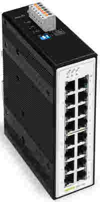 Industrial unmanaged switch; 16 - 10/100/1000 Mb/s RJ45 ports; extended temperature range