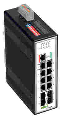 Industrial managed switch; 8 - 10/100/1000 Mb/s RJ45 ports; 4 - 1000 Mb/s Fiber Optic ports; Extended temperature range