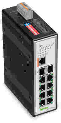 Industrial managed switch; 8 - 10/100 Mb/s RJ45 ports; 2 - 1000 Mb/s Fiber Optic ports