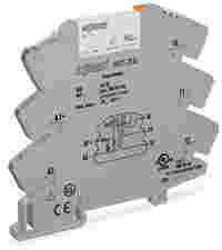WAGO Relay module; Nominal input voltage: 24 VDC; 1 changeover contact; Limiting continuous current: 6 A; with gold contacts; Yellow status indicator; Module width: 6 mm; 2,50 mm²; gray