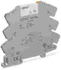 WAGO Relay module; Nominal input voltage: 230 V AC/DC; 1 changeover contact; Limiting continuous current: 6 A; Yellow status indicator; Module width: 6 mm; gray