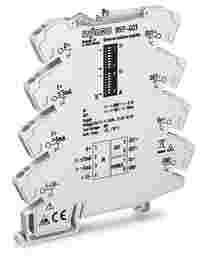 Isolation amplifier; Current and voltage input signal; Bipolar current and voltage output signal; Configuration via DIP switch; Supply voltage: 24 VDC; 6 mm module width; 2,50 mm²
