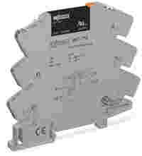 WAGO Solid-state relay module; Nominal input voltage: 24 VDC; Output voltage range: 24 … 240 VAC; Limiting continuous current: 2 A; 2-wire connection; zero-cross switching; Yellow status indicator; Module width: 6 mm; gray