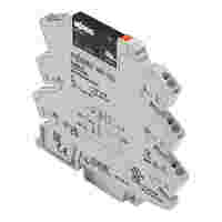 WAGO Solid-state relay module; Nominal input voltage: 24 VDC; Output voltage range: 0 … 24 VDC; Limiting continuous current: 3 A; 2-wire connection; Yellow status indicator; Module width: 6 mm; gray