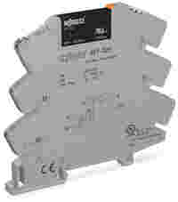 WAGO Solid-state relay module; Nominal input voltage: 230 V AC/DC; Output voltage range: 0 … 30 VDC; Limiting continuous current: 3 A; 2-wire connection; Yellow status indicator; Module width: 6 mm; gray