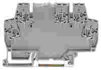 Universal modular component plug housing as rail-mounted terminal block; 2,50 mm²; gray