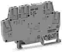 WAGO Relay module; Nominal input voltage: 5 VDC; 1 changeover contact; Red status indicator; Module width: 6 mm; 2,50 mm²; gray