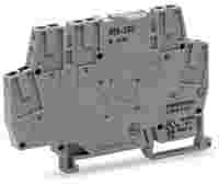 WAGO Relay module; Nominal input voltage: 24 VDC; 1 changeover contact; with gold contacts; Railway; Red status indicator; Module width: 6 mm; 2,50 mm²; gray