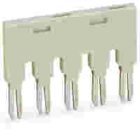 Push-in type jumper bar; Light gray; Insulated; 18 A; 5-position