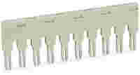 Push-in type jumper bar; Light gray; Insulated; 18 A; 10-position