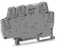 Optocoupler module; Nominal input voltage: 12 VDC; Output voltage range: 3 … 30 VDC; Limiting continuous current: 5 A; 2-wire connection; Red status indicator; Module width: 6 mm; gray