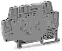 WAGO Optocoupler module; Nominal input voltage: 24 VDC; Output voltage range 6 ... 30VDC; Limiting continuous current: 1 A; 3-wire connection/high-side switching; Frequency 20 kHz; Red status indicator; Module width: 6 mm; gray