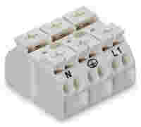 4-conductor chassis-mount terminal strip; without ground contact; N-PE-L1; 3-pole; 4 mm²; white
