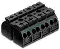4-conductor chassis-mount terminal strip; without ground contact; 4-pole; for 3 mm ø screw and nut; 4 mm²; black