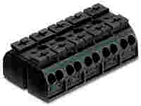 4-conductor chassis-mount terminal strip; without ground contact; 5-pole; 4 mm²; black