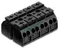 4-conductor chassis-mount terminal strip; without ground contact; 4-pole; 4 mm²; black