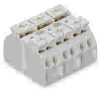 4-conductor chassis-mount terminal strip; without ground contact; 3-pole; 4 mm²; white