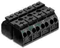 4-conductor chassis-mount terminal strip; with ground contact; PE-N-L1-L2; 4-pole; 4 mm²; black