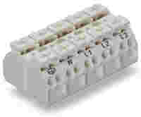 4-conductor chassis-mount terminal strip; with ground contact; PE-N-L1-L2-L3; 5-pole; 4 mm²; white