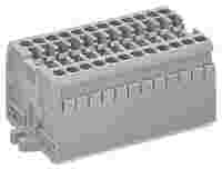 2-conductor terminal strip; without push-buttons; with fixing flanges M4; 10-pole; for screw or similar mounting types; Fixing hole 4.2 mm Ø; 2.5 mm²; CAGE CLAMP®; light gray