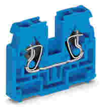 2-conductor terminal block; without push-buttons; suitable for Ex i applications; without snap-in mounting foot; 1-pole; 2.5 mm²; CAGE CLAMP®; blue
