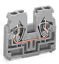 2-conductor terminal block; without push-buttons; without snap-in mounting foot; 1-pole; 2.5 mm²; CAGE CLAMP®; orange