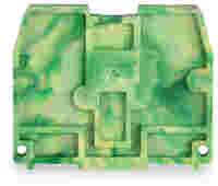 End plate; for terminal blocks with snap-in mounting foot; 2.5 mm thick; green-yellow