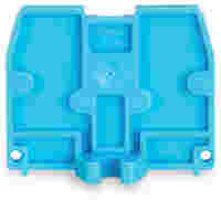 End plate; with fixing flange M3; 2.5 mm thick; blue