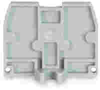 End plate; with fixing flange M4; 2.5 mm thick; gray