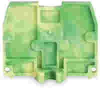 End plate; with fixing flange M4; 2.5 mm thick; green-yellow