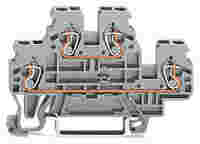 Double-deck terminal block; Through/through terminal block; L/N; for DIN-rail 35 x 15 and 35 x 7.5; 2.5 mm²; CAGE CLAMP®; 2,50 mm²; gray