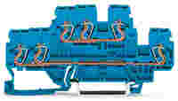 3-conductor, double-deck terminal block; Through/through terminal block; N/N; suitable for Ex i applications; for DIN-rail 35 x 15 and 35 x 7.5; 2.5 mm²; CAGE CLAMP®; 2,50 mm²; blue