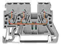 3-conductor through terminal block; 2.5 mm²; lateral marker slots; for DIN-rail 35 x 15 and 35 x 7.5; CAGE CLAMP®; 2,50 mm²; orange