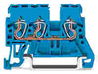 3-conductor through terminal block; 2.5 mm²; suitable for Ex i applications; side and center marking; for DIN-rail 35 x 15 and 35 x 7.5; CAGE CLAMP®; 2,50 mm²; blue