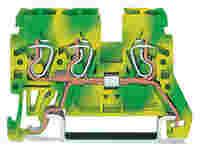 3-conductor ground terminal block; 2.5 mm²; lateral marker slots; for DIN-rail 35 x 15 and 35 x 7.5; CAGE CLAMP®; 2,50 mm²; green-yellow