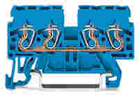 4-conductor through terminal block; 2.5 mm²; suitable for Ex i applications; side and center marking; for DIN-rail 35 x 15 and 35 x 7.5; CAGE CLAMP®; 2,50 mm²; blue