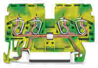4-conductor ground terminal block; 2.5 mm²; lateral marker slots; for DIN-rail 35 x 15 and 35 x 7.5; CAGE CLAMP®; 2,50 mm²; green-yellow