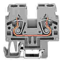 2-conductor through terminal block; 2.5 mm²; side and center marking; for DIN-15 rail; CAGE CLAMP®; 2,50 mm²; gray