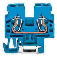 2-conductor through terminal block; 2.5 mm²; suitable for Ex i applications; side and center marking; for DIN-15 rail; CAGE CLAMP®; 2,50 mm²; blue