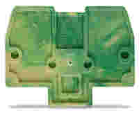 End and intermediate plate; 2 mm thick; for 2-conductor ground conductor Ex term; green-yellow