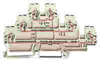 Triple-deck terminal block; Through/through/through terminal block; L/L/L; suitable for Ex e II applications; for DIN-rail 35 x 15 and 35 x 7.5; 2.5 mm²; CAGE CLAMP®; 2,50 mm²; light gray