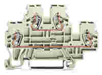 Double-deck terminal block; Through/through terminal block; L/L; suitable for Ex e II applications; for DIN-rail 35 x 15 and 35 x 7.5; 2.5 mm²; CAGE CLAMP®; 2,50 mm²; light gray