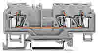 3-conductor through terminal block; 4 mm²; with test port; suitable for Ex i applications; center marking; for DIN-rail 35 x 15 and 35 x 7.5; CAGE CLAMP®; 4,00 mm²; blue