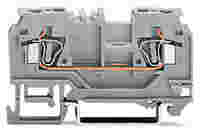 2-conductor through terminal block; 4 mm²; with test port; without shield contact; center marking; for DIN-rail 35 x 15 and 35 x 7.5; CAGE CLAMP®; 4,00 mm²; gray