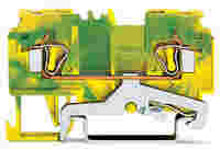 2-conductor ground terminal block; 4 mm²; side and center marking; for DIN-rail 35 x 15 and 35 x 7.5; CAGE CLAMP®; 4,00 mm²; green-yellow