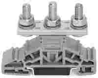 Stud terminal block; lateral marker slots; for DIN-rail 35 x 15 and 35 x 7.5; 3 studs, M6; 35,00 mm²; gray